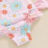 Toddler Girls Summer One Piece Bathing Suit Kids Girl Swimsuit Cute Floral Ruffles Swimwear Sleeveless Beach Wear (Pink-Colorful Flowers, 5-6 Years) view 4