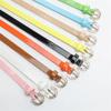REHJJDFD Women's Belt Slender Pu Leather Silver Pin Buckle Casual Versatile Belt C4 105CM view 2