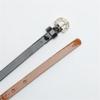 REHJJDFD Women's Belt Slender Pu Leather Silver Pin Buckle Casual Versatile Belt C4 105CM view 4