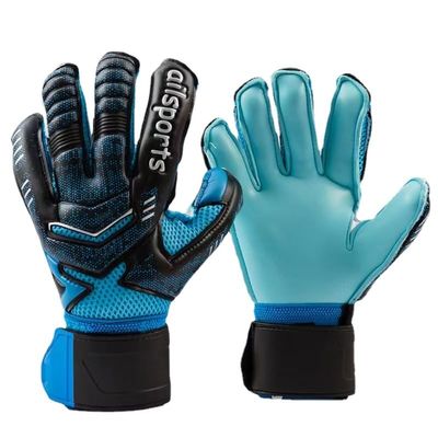 GJPWAKWM Spider-Man Soccer Goalkeeper Gloves Goalie Training Gloves Strong Grip Anti-Slip and Breathable for Adults and Children (Blue,6)