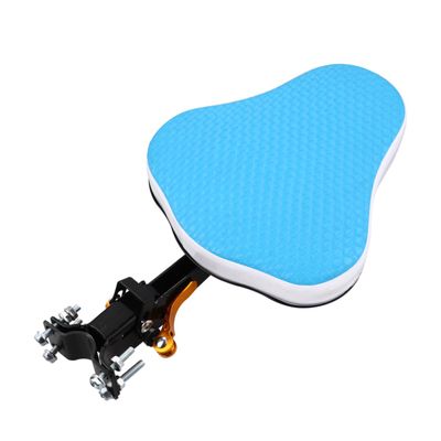Parliky Fodable Boy Girl Bike Seat Preposed Safety Seat for Boy Girl Durable Blue Design with Soft Cushion and Pedals for All Bicycle Types
