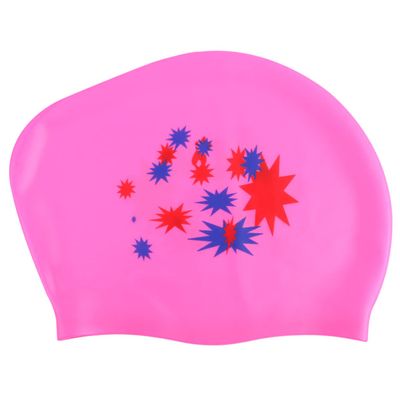 WHAMVOX Star Pattern Silicone Swim Cap for Women Hair Ear Lightweight and Comfortable Swimming Hat for Pool and Beach Use