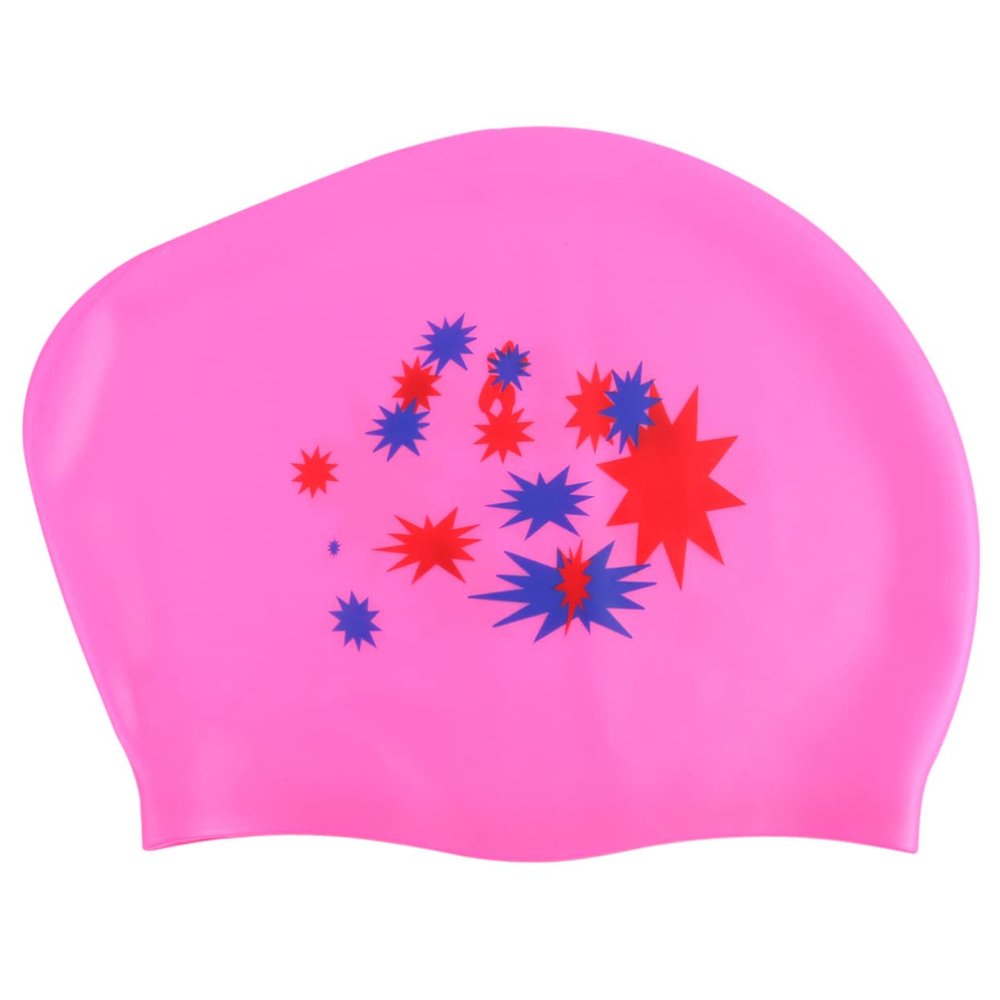 WHAMVOX Star Pattern Silicone Swim Cap for Women Hair Ear Lightweight and Comfortable Swimming Hat for Pool and Beach Use