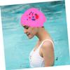WHAMVOX Star Pattern Silicone Swim Cap for Women Hair Ear Lightweight and Comfortable Swimming Hat for Pool and Beach Use view 2
