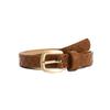 REHJJDFD Women's BeltPu Leather Gold Pin Buckle Rhombic Pattern Jeans Casual Formal Solid Belt brown 105CM view 1