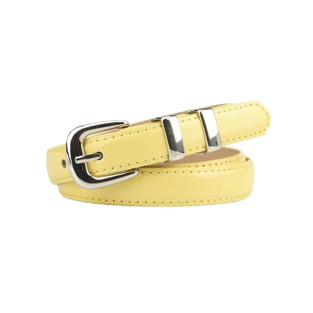 REHJJDFD Women's Belt Pu Leather Silver Pin Buckle Versatile Coat Jeans Belt C6 105CM