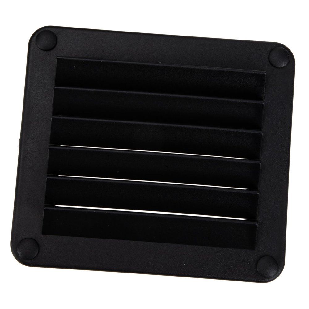 balacoo Boat Vent Cover Boat Louvered Fittings Cabinet Air Vent Grille Floor Vent Louvered Vent Cover Grilling Accessories Metal Air Return Marine Boat Vent Barbecue Nylon Blinds, 14.1x12.5cm, Black