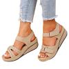 Platform Sandals for Women Dressy Summer,Wedge Espadrilles Comfortable Open Toe Ankle Strap Heels Sandals Womens Walking Sandals with Arch Support Anti-Slip Sandals Strappy Beach Boho Sandals view 4