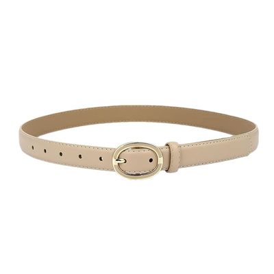 REHJJDFD Women's Belt Pu Leather Gold Buckle Jeans Casual Style Versatile Belt C5 105CM