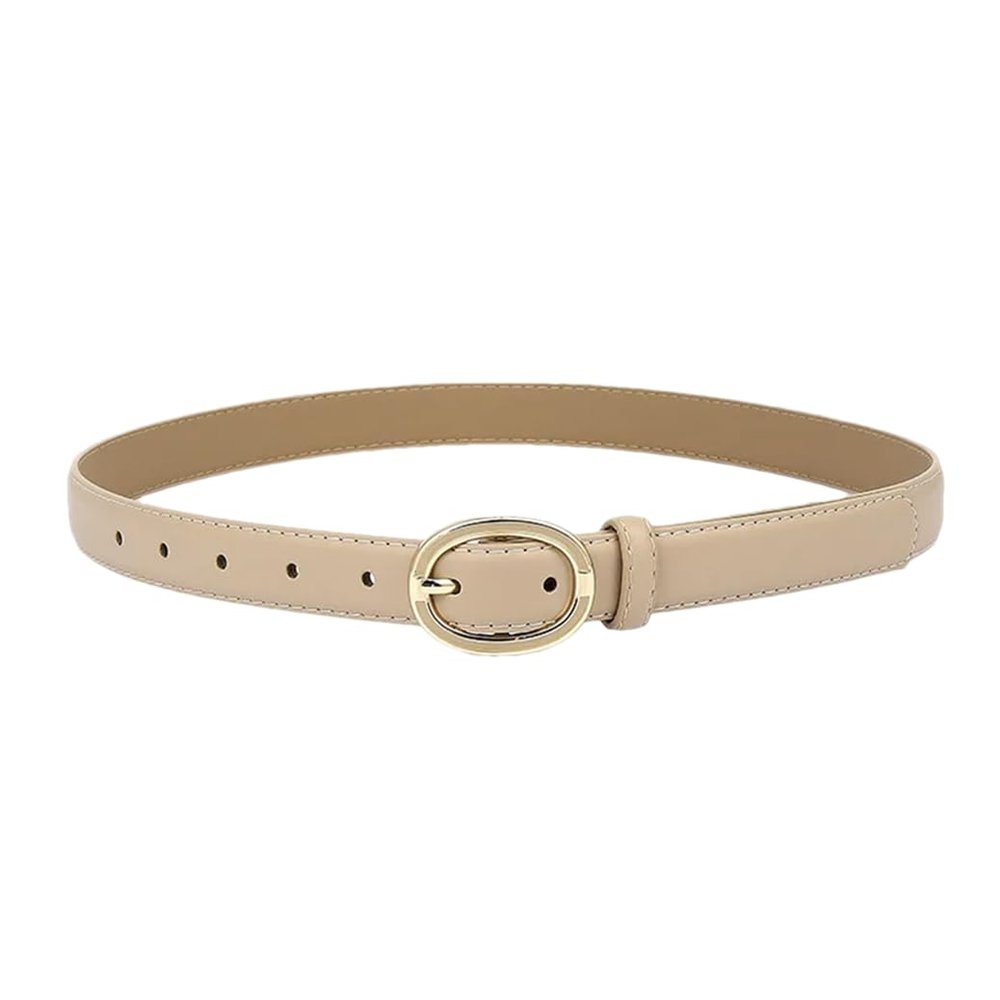 REHJJDFD Women's Belt Pu Leather Gold Buckle Jeans Casual Style Versatile Belt C5 105CM
