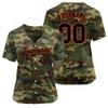 Custom Green Orange Camo Baseball Jersey, Personalized Printed Stitched Team Name Number Logo Sports Uniform for Men Youth Women view 3