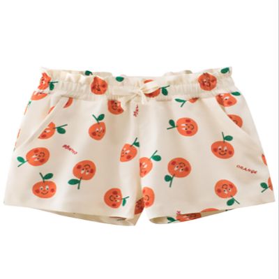KISSOURBABY Toddler Girls Everyday Pull on Shorts with Pockets,Orange,120