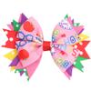 ABEWIP Toddler Girls Back to School Dress - Apple, Pencil, Crayon, Schoolbag, Letter Print Ruffle Dresses Green Pink Pencil 5-6Y view 4