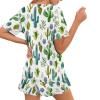 HELLHERO Cactus Pajamas Set for Women Summer Pjs T Shirt with Shorts Soft Loungewear Sleepwear Nightwear Clothes Outdoor Running Yoga Holiday Party Wedding 3X view 2