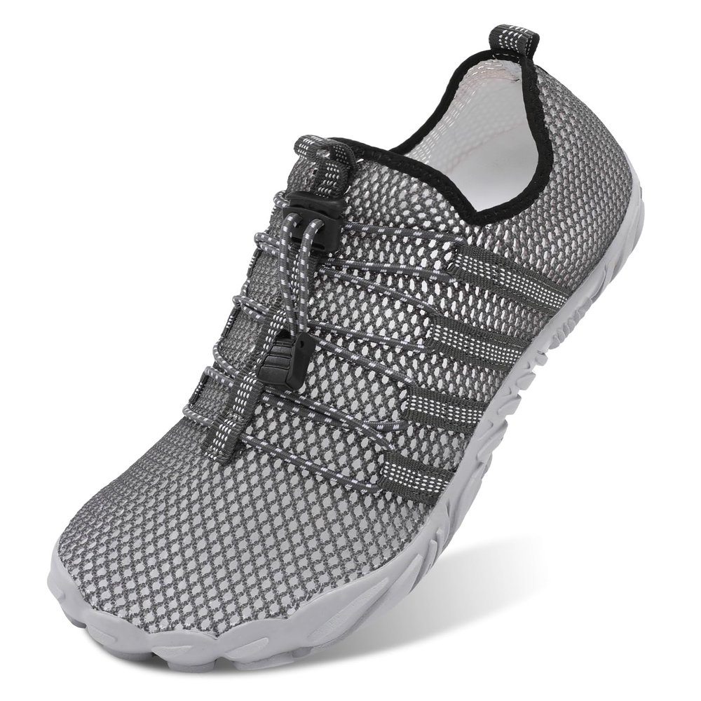 L-RUN Barefoot Water Shoes Women Mens Water Sports Shoes for Outdoor Sports Grey M US (Women 9, Men 7.5)=EU40