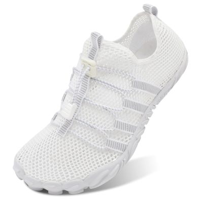 L-RUN Womens Water Shoes for Swim Diving Quick-Dry Water Hiking Shoes Men White M US (Women 10, Men 8.5)=EU41