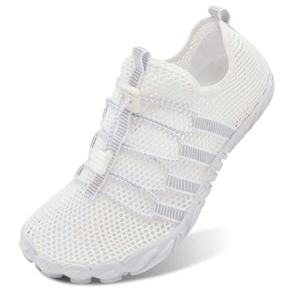 L-RUN Womens Water Shoes for Swim Diving Quick-Dry Water Hiking Shoes Men White M US (Women 10, Men 8.5)=EU41