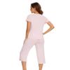 WiWi Bamboo Viscose Womens Pajamas Set Cool Short Sleeve with Capris Sets Super Soft Sleepwear with Pockets S-XXL, Pink, X-Large view 4