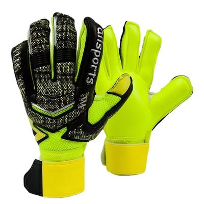 GJPWAKWM Spider-Man Soccer Goalkeeper Gloves Goalie Training Gloves Strong Grip Anti-Slip and Breathable for Adults and Children (Green,10)