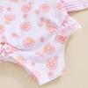 Toddler Girls Summer One Piece Bathing Suit Kids Girl Swimsuit Cute Floral Ruffles Swimwear Sleeveless Beach Wear (Light Pink-Flower, 5-6 Years) view 4