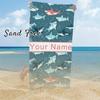 AOrgzhm Personalized Beach Towel for Boys, Quick Dry and Sand Free Custom Beach Towel 30 * 60 inch with Name, Microfiber Pool Towels for Travel Shark Pattern view 3