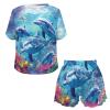 HELLHERO Adorable Dolphin Pajamas for Women Summer Sleepwear Short Sleeve T-Shirt with Shorts Sleepwear Loungewear Home Clothes Outdoor Yoga Running Holiday 2X view 4