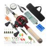 Fishing Pole Fishing Rod Kit, Carbon Fiber Retractable Fishing Rod and Reel Combo with Line, Bionic Lure, Hook and Carry Bag, Fishing Tackle Set for Brackish and Freshwater Fishing Rods (Size : Right view 1