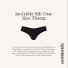 commando Invisible Rib One Size Thong | Feathery-Light Luxury Microfiber | Raw-Cut | Bonded Fusion | One Size Fits Most | Black view 3