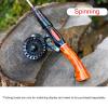 Fishing Pole Telescopic Ice Winter Fishing Rod Outdoor Sport Mini Feeder Wooden Handle Fishing Pole Winter Fishing Rod Ice Fishing Reel Fishing Rods (Size : Gun Handle) view 2