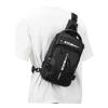 Large Black Sling Bag for Men Women, Mini Anti Theft One Strap Motorcycle Sling Backpack, Small Sling Chest Bag Daypack Crossbody Backpack with Usb Port for Casual Travel Hiking Gym Outdoor Sports view 1