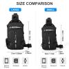 Large Black Sling Bag for Men Women, Mini Anti Theft One Strap Motorcycle Sling Backpack, Small Sling Chest Bag Daypack Crossbody Backpack with Usb Port for Casual Travel Hiking Gym Outdoor Sports view 3