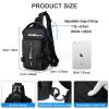 Large Black Sling Bag for Men Women, Mini Anti Theft One Strap Motorcycle Sling Backpack, Small Sling Chest Bag Daypack Crossbody Backpack with Usb Port for Casual Travel Hiking Gym Outdoor Sports view 4