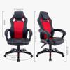 High Back Executive Office Chair, Adjustable Swivel Computer Chair, Ergonomic Swivel Computer Desk Chair, Headrest and Lumbar Support, Black and red view 3