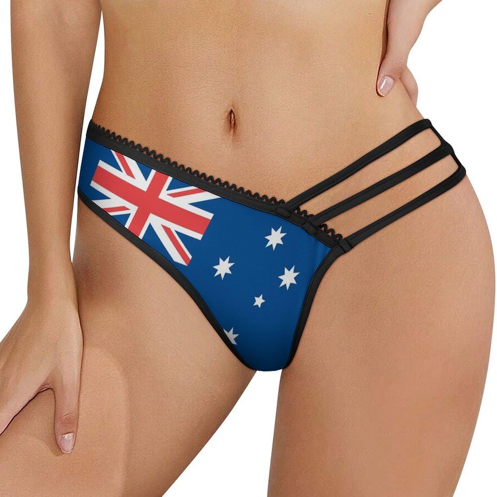 Australian Flag Soft Thongs for Women Sexy Underwear Bikini Panties for Ladies L