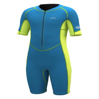 Hevto Kids Wetsuit Shorty Boys Girls Toddler Youth Size 12 Year 2mm Neoprene Wet Suit Front Zip Thermal Swimming in Cold Water (Green, 12)