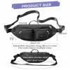 Black Fanny Packs for Women Men, Belt Bag with Mult Zipper Pockets, Waterproof Crossbody Bag, Fashion Waist Packs with Adjustable Long Strap for Workout Running Yoga Shopping Hiking view 3