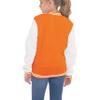 Mowbeat Kids Baseball Jacket Girls Bomber Jackets Boys Varsity Coats Top for Girl Sports Track Outerwear (Orange, 9-10Years) view 3