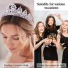 Atoden Birthday Crown and Queen Sash - Purple Crystal Tiara Rhinestone Headband for Women Princess Party Gifts view 4
