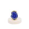 Dazzle Appeal Blue Agate Slice Ring for Women Adjustable Gold Plated Gemstone Cuff Ring Handmade Hammered Boho Statement Fashion Jewelry Gift for Her (blue) view 1