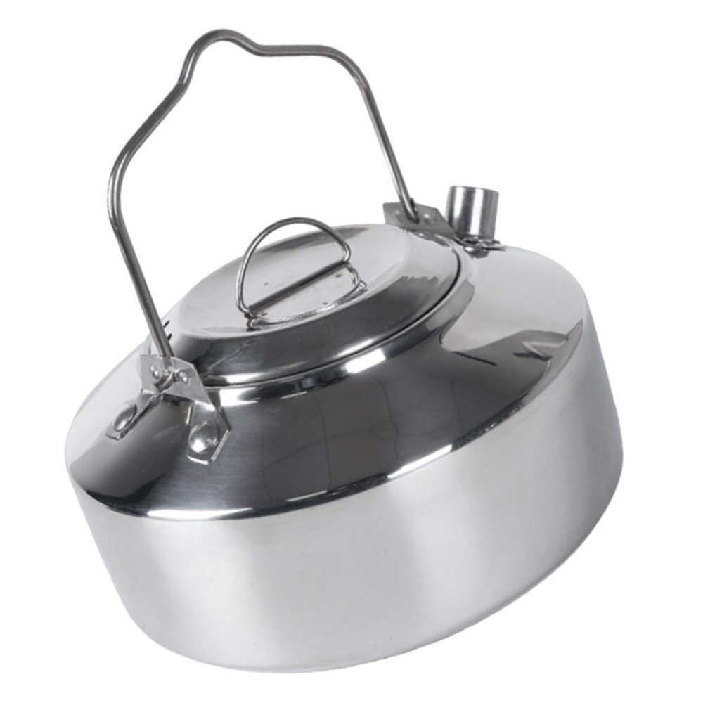 BESPORTBLE Camping Tea Pot Stainless Steel Kettle Portable Multi-function Stovetop Water Pot for Ergonomic Handle for Hiking and Camping Supplies