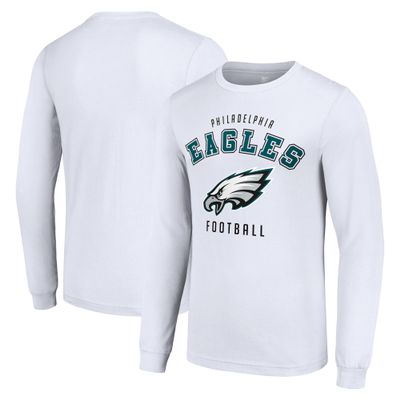 STARTER Men's White Philadelphia Eagles Long Sleeve T-Shirt