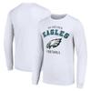 STARTER Men's White Philadelphia Eagles Long Sleeve T-Shirt view 1
