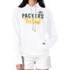 G-III Sports Women's White Green Bay Packers Graphic Fleece Pullover Hoodie view 1