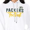 G-III Sports Women's White Green Bay Packers Graphic Fleece Pullover Hoodie view 3