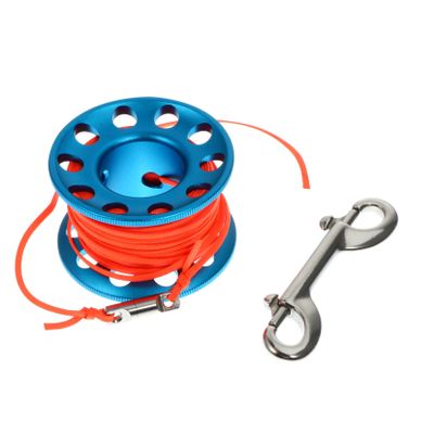 KOMBIUDA 1set Scuba Diving Spool Aluminum Alloy Line Reel Signal Buoy Line for Cave Diving Search Recovery Essential for Underwater Navigation