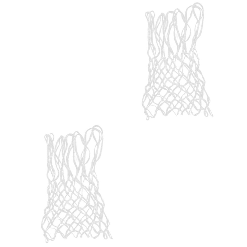 POPETPOP 2pcs Nylon Braided Basketball Net Replacement Heavy Duty for Basketball Rim Backboard Weatherproof School Sports Courts