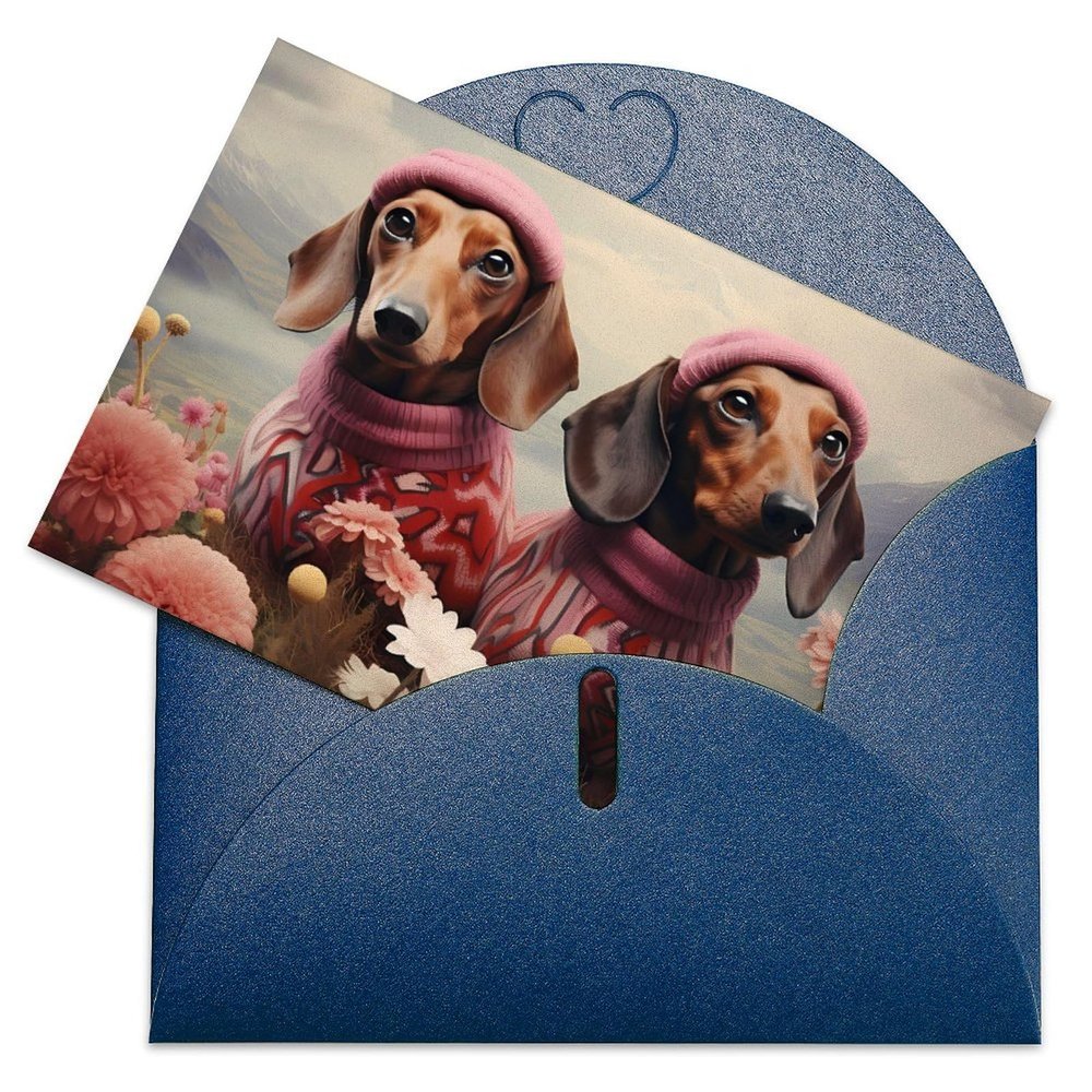 Italian Dachshund Greeting Cards Blank Note Cards with Envelope Anniversary Card Thanks Card 4 X 6 Inches