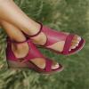 NineFit Basics Womens Wedges Sandals Ladmiple Womens Espadrille Wedge Sandals Summer Casual Brided Strap Platform Open Toe Heels Sandals, 10.5, Purple view 2