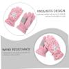 WHAMVOX 1pair Boys and Girls Ski Gloves Warm Snow Mittens Cartoon Design Boy Girl-Friendly for Skiing and Outdoor Activities view 3