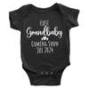 Custom First Grandbaby Coming Soon Infant Bodysuit, Pregnancy Announcement Gift for Grandparents, Baby Announcement Surprise Reveal, I Can't Wait New Baby Outfit for 0-18 Months, Abuelo, Abuela Gift view 2